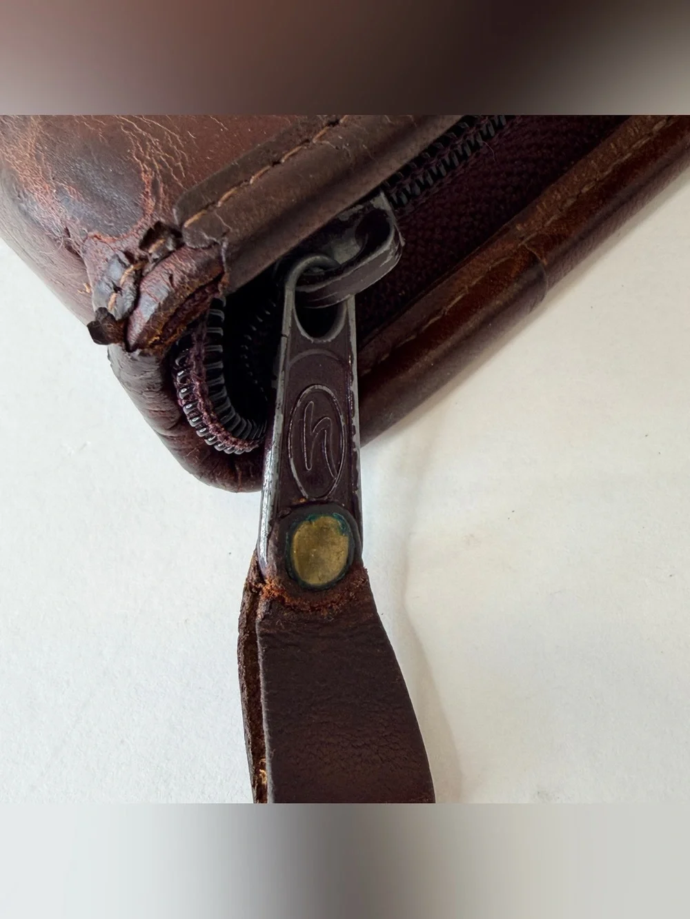 Vintage Hartmann Leather Zip Around Planner Organizer Binder Portfolio Brown